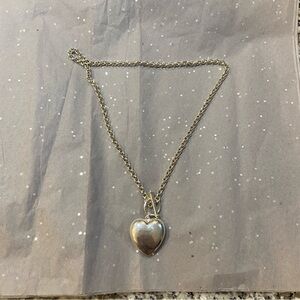 Sterling Silver Heart Pendant Necklace (made in italy)